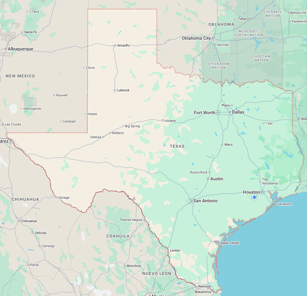 Texas Service Coverage Map